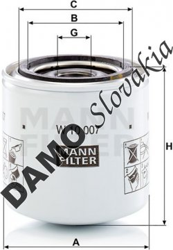 Filter hydrauliky MANN FILTER W 10 007