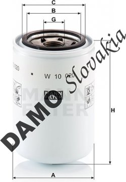 Olejový filter MANN FILTER W 10 020