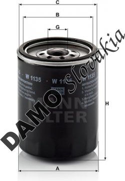 Olejový filter MANN FILTER W 1135