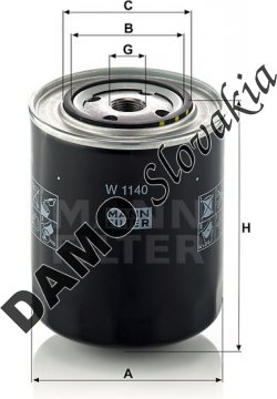 Olejový filter MANN FILTER W 1140