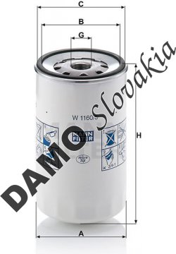 Olejový filter MANN FILTER W 1160/5