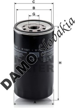 Olejový filter MANN FILTER W 1168/1
