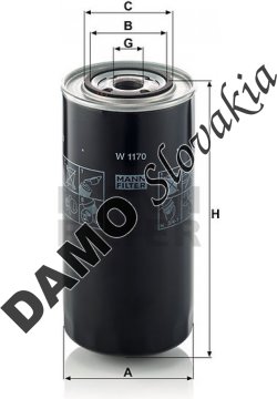 Olejový filter MANN FILTER W 1170