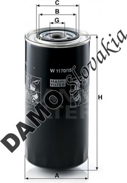 Olejový filter MANN FILTER W 1170/15