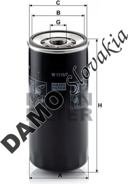 Olejový filter MANN FILTER W 1170/7