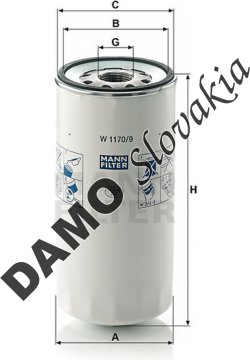 Olejový filter MANN FILTER W 1170/9