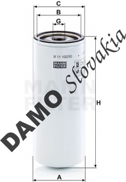Olejový filter MANN FILTER W 11 102/50