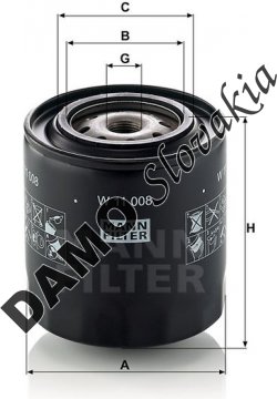 Olejový filter MANN FILTER W 11 008