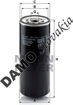 Olejový filter MANN FILTER W 11 102/1