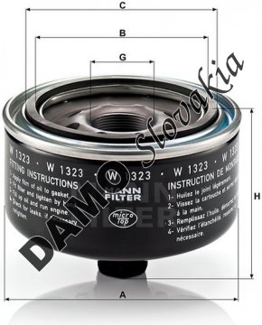 Olejový filter MANN FILTER W 1323