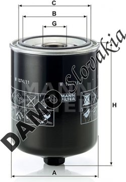 Olejový filter MANN FILTER W 1374/11