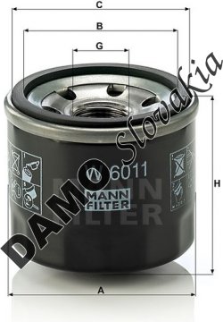 Olejový filter MANN FILTER W 6011