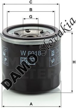 Olejový filter MANN FILTER W 6018