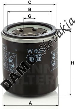 Olejový filter MANN FILTER W 6021
