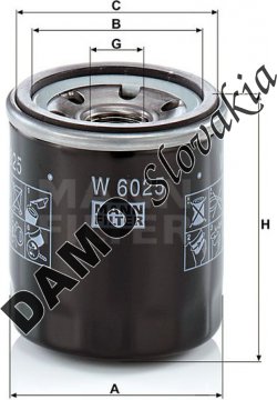 Olejový filter MANN FILTER W 6025