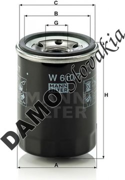 Olejový filter MANN FILTER W 610/7