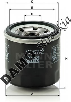 Olejový filter MANN FILTER W 67/2