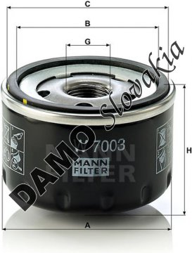 Olejový filter MANN FILTER W 7003