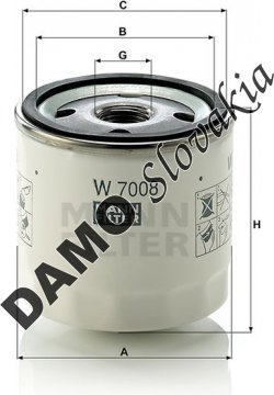 Olejový filter MANN FILTER W 7008