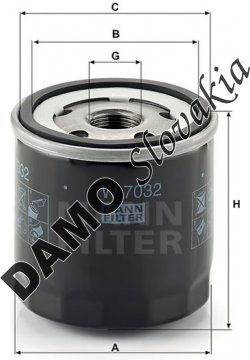 Olejový filter MANN FILTER W 7032