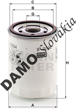 Olejový filter MANN FILTER W 7034