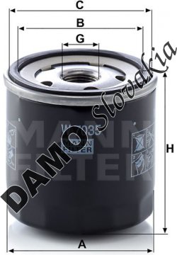 Olejový filter MANN FILTER W 7035