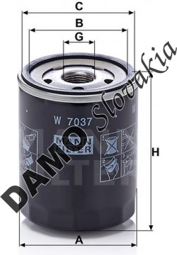 Olejový filter MANN FILTER W 7037