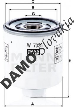 Olejový filter MANN FILTER W 7038