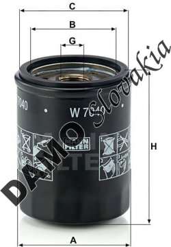 Olejový filter MANN FILTER W 7040