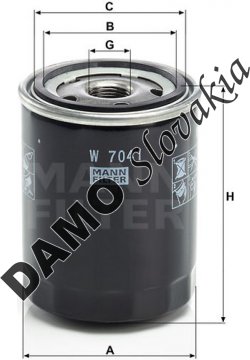 Olejový filter MANN FILTER W 7041