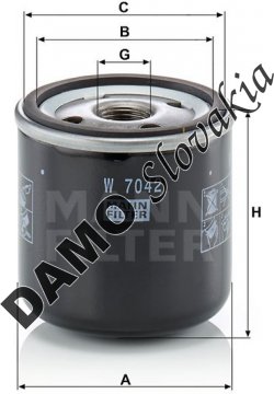 Olejový filter MANN FILTER W 7042
