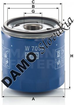 Olejový filter MANN FILTER W 7056