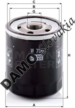 Olejový filter MANN FILTER W 7061