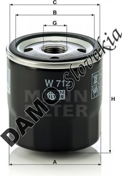 Olejový filter MANN FILTER W 712