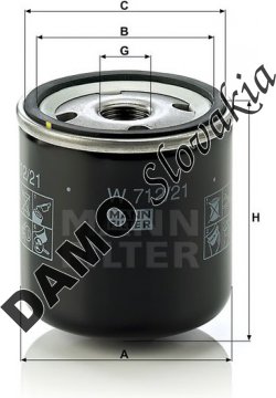Olejový filter MANN FILTER W 712/21