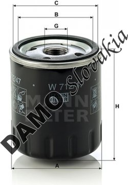 Olejový filter MANN FILTER W 712/47