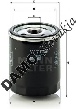 Olejový filter MANN FILTER W 712/6