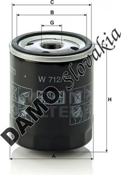 Olejový filter MANN FILTER W 712/73