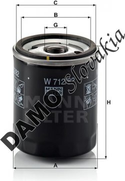 Olejový filter MANN FILTER W 712/82