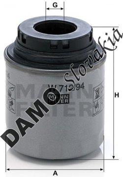 Olejový filter MANN FILTER W 712/94