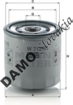Olejový filter MANN FILTER W 712/95