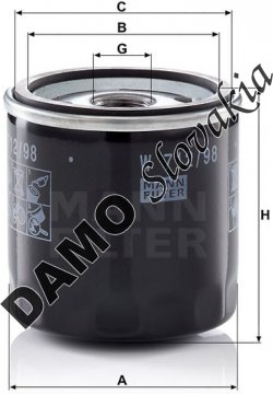 Olejový filter MANN FILTER W 712/98