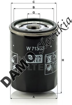 Olejový filter MANN FILTER W 713/35