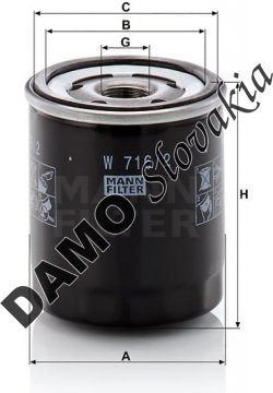Olejový filter MANN FILTER W 716/2