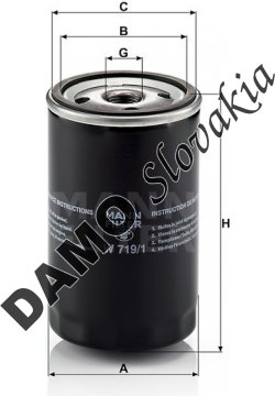 Olejový filter MANN FILTER W 719/1