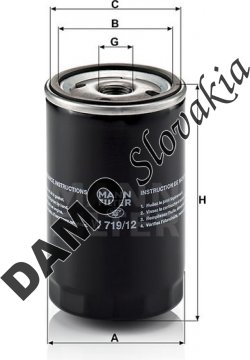 Olejový filter MANN FILTER W 719/12