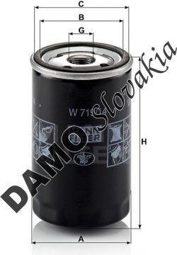 Olejový filter MANN FILTER W 719/14