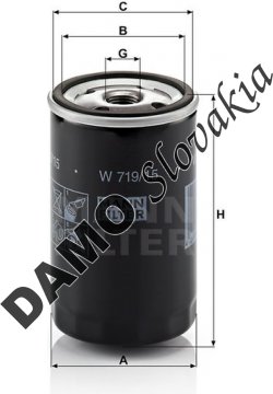 Olejový filter MANN FILTER W 719/15