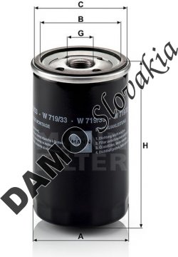 Olejový filter MANN FILTER W 719/33