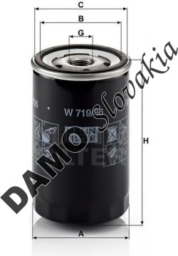 Olejový filter MANN FILTER W 719/36